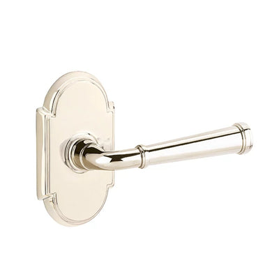 Emtek Merrimack Lever with #8 Rosette in Polished Nickel