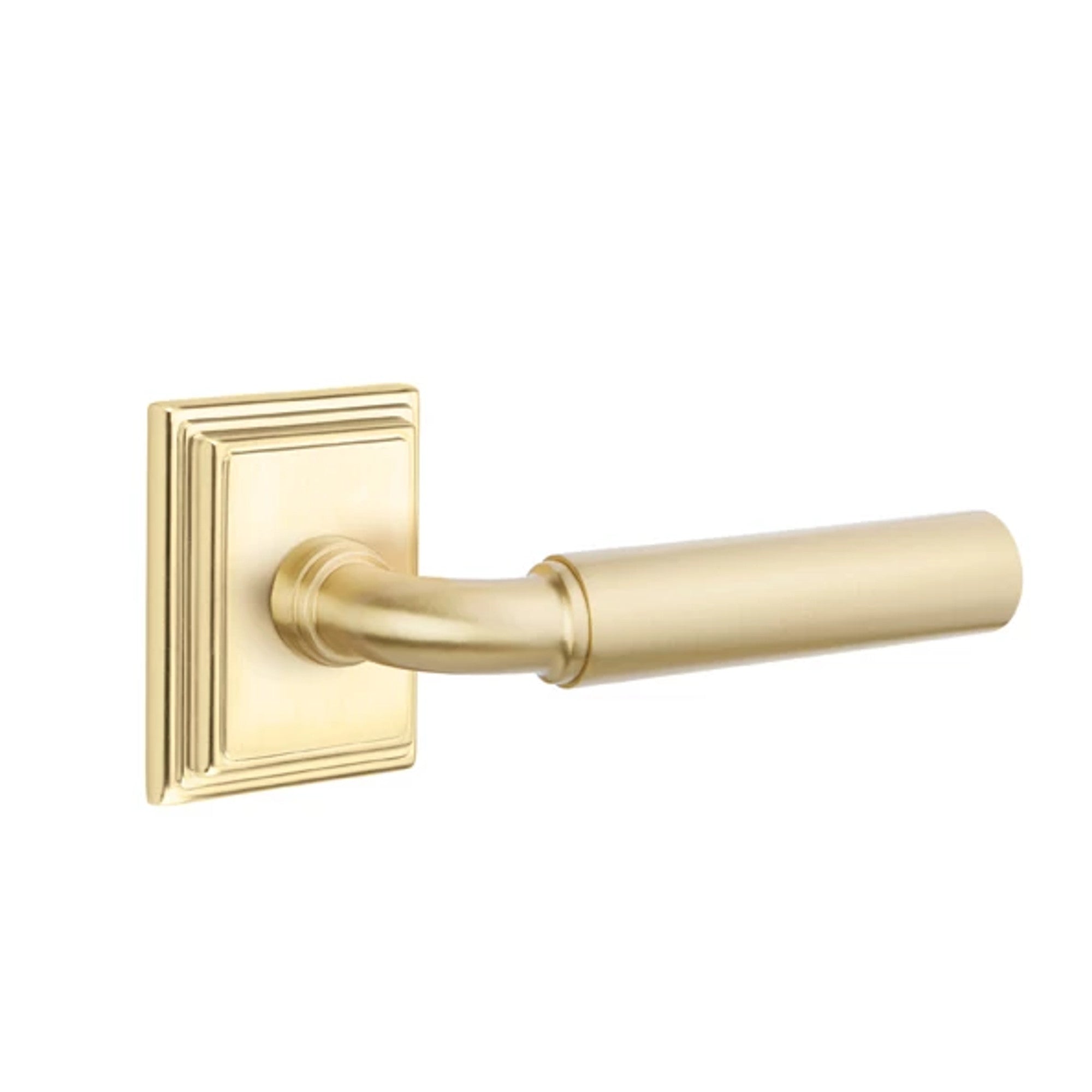 Emtek Manning Lever with Wilshire Rosette in Satin Brass