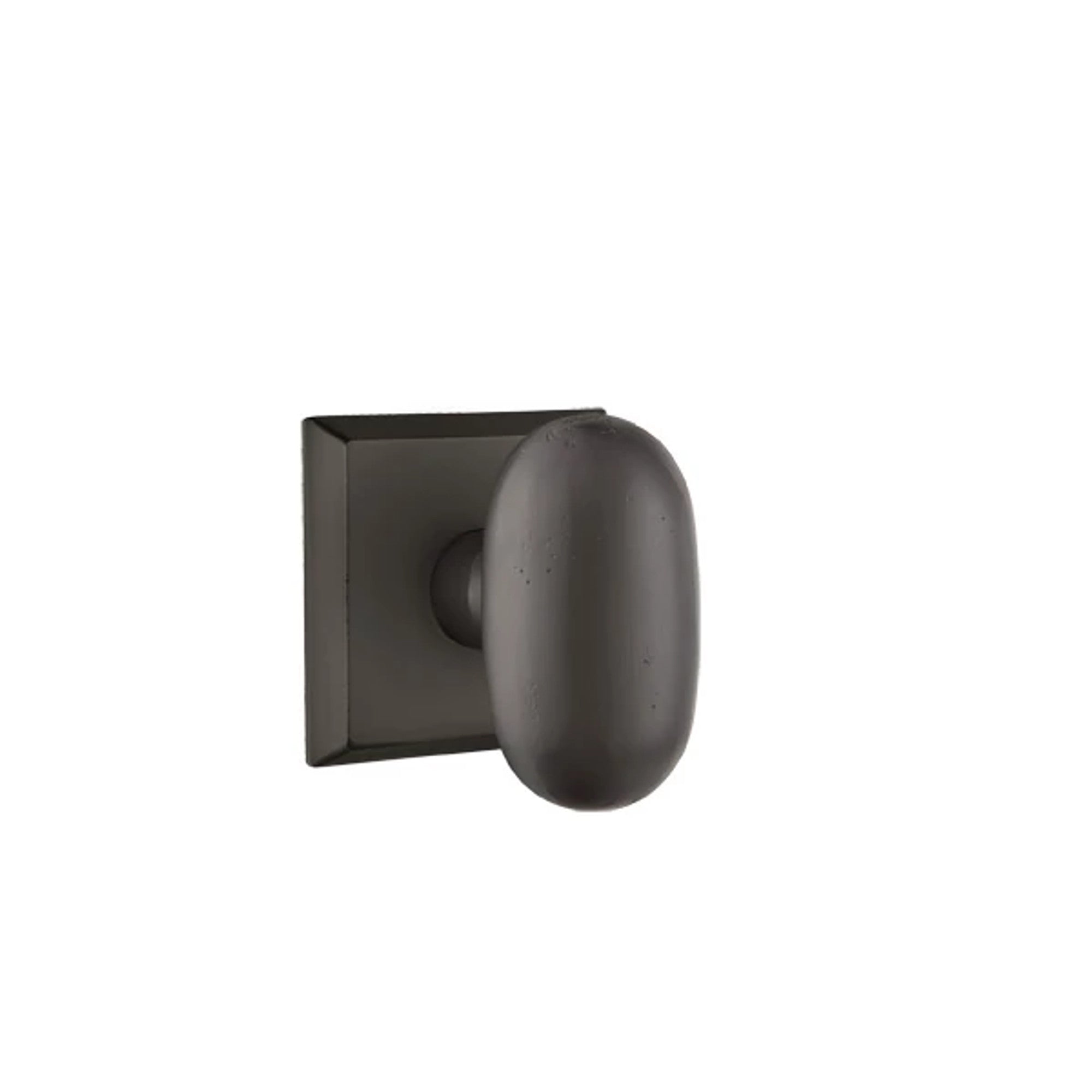 Emtek Egg Bronze Knob with #6 Rosette in Flat Black Bronze