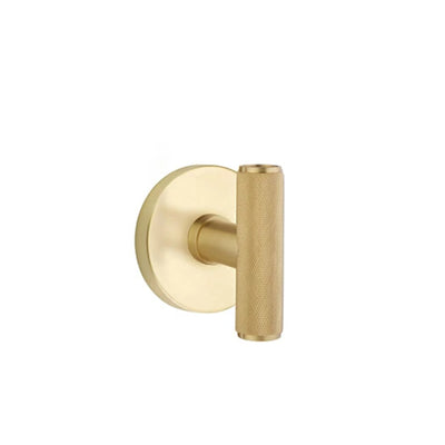 Emtek Ace Knurled Knob with Disk Rosette in Satin Brass