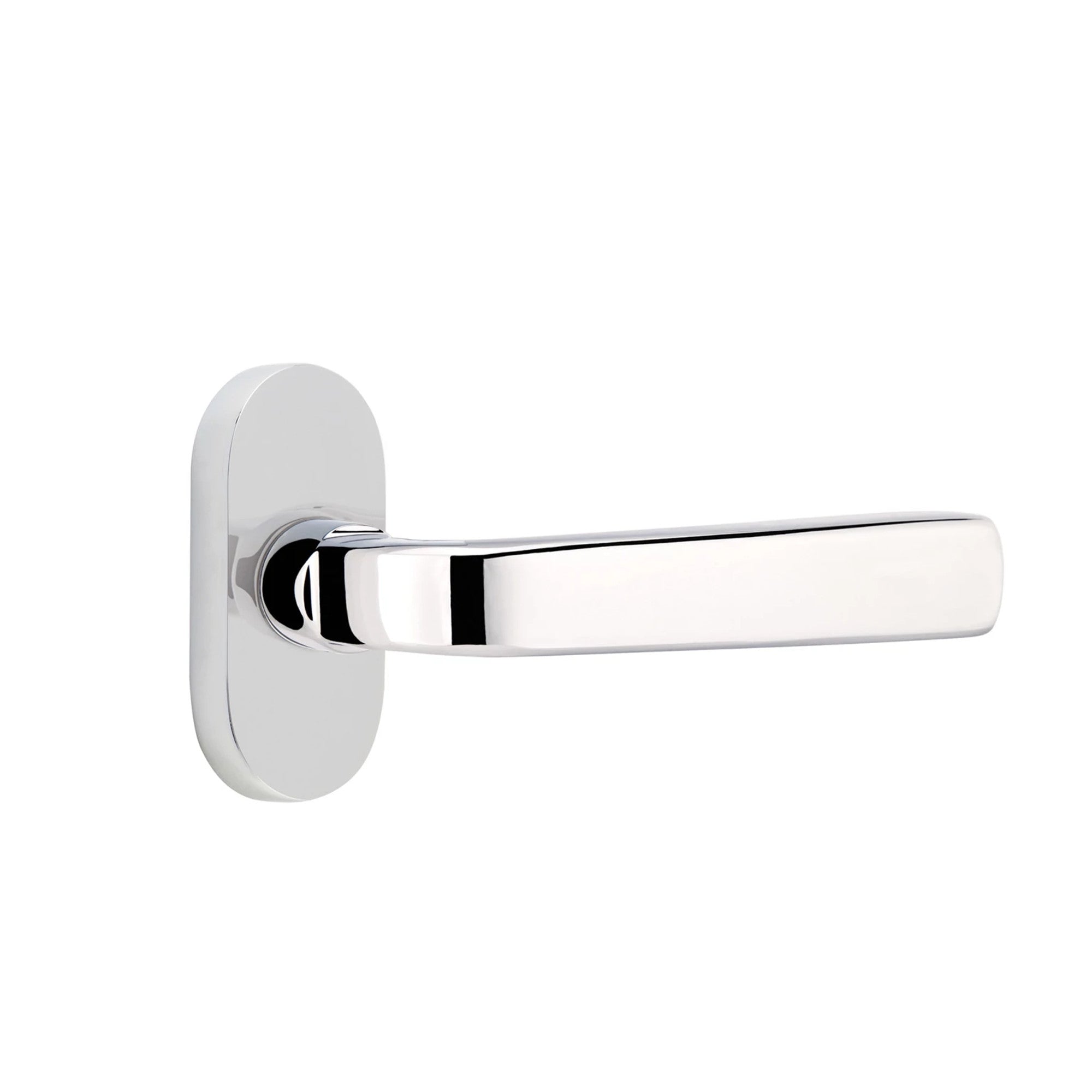 Emtek Sion Lever with Oval Stretto 1-1/2" x 3" in Polished Chrome