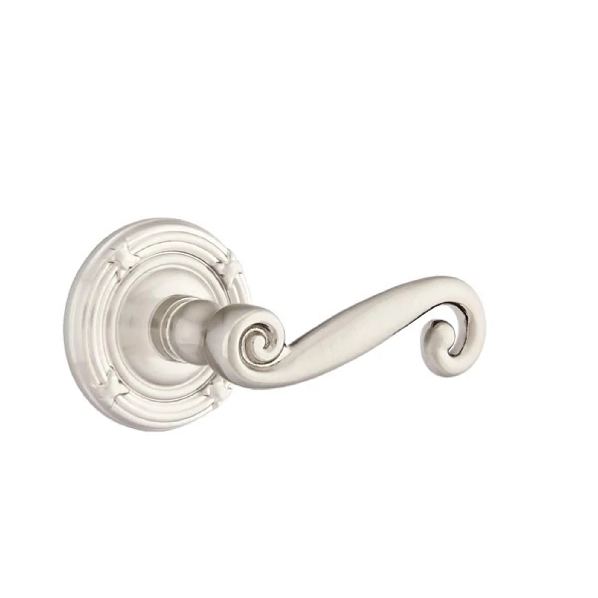 Emtek Rustic Lever with Ribbon & Reed Rosette in Satin Nickel