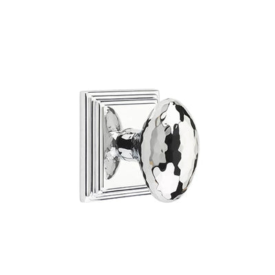 Emtek Hammered Egg Knob with Wilshire Rosette in Polished Chrome