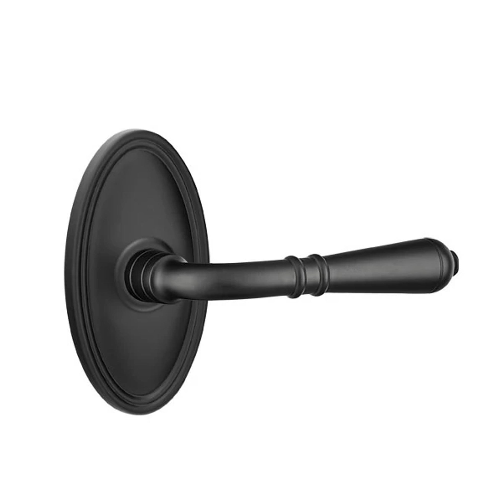 Emtek Turino Lever with Oval Rosette in Flat Black
