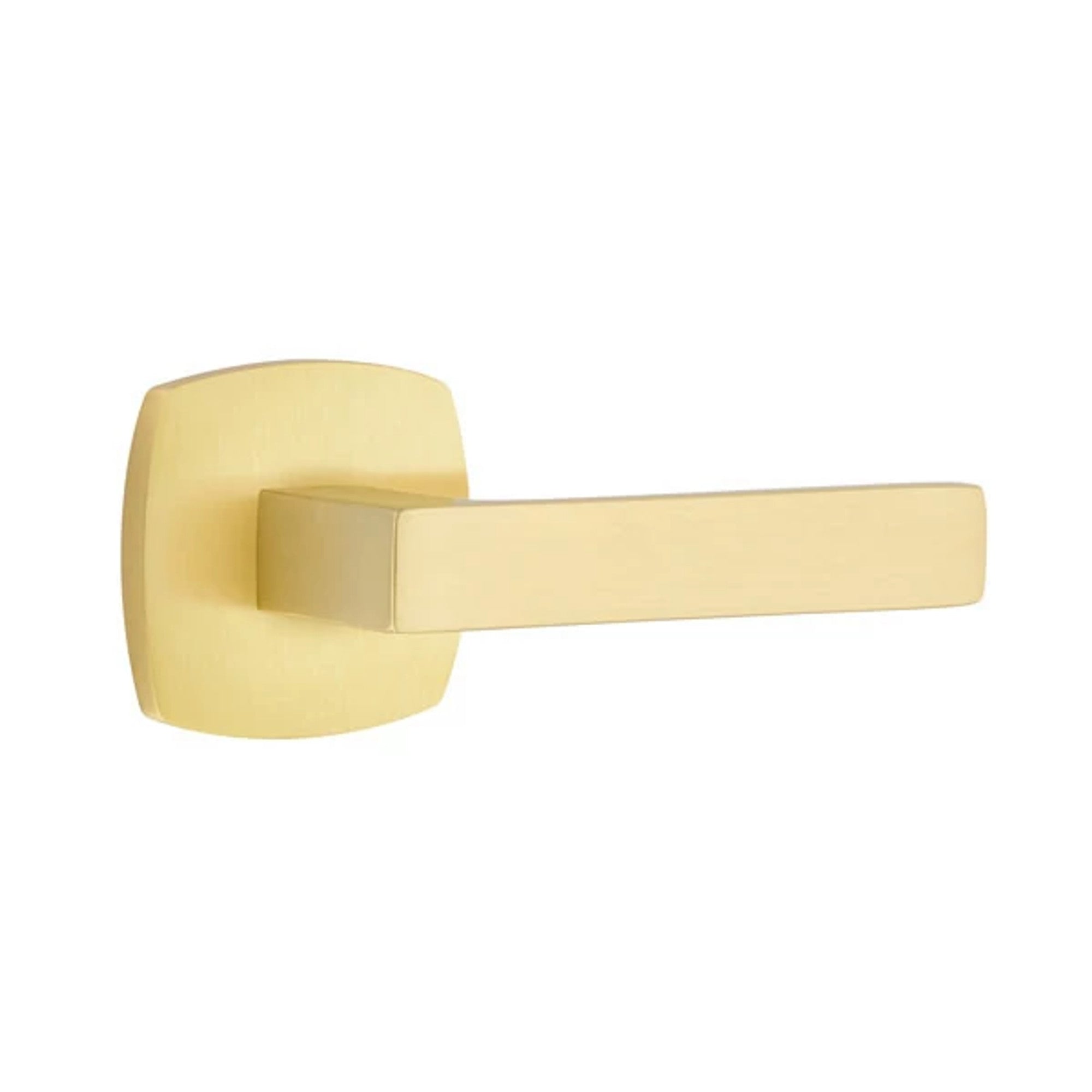 Emtek Dumont Lever with Urban Modern Rosette in Satin Brass
