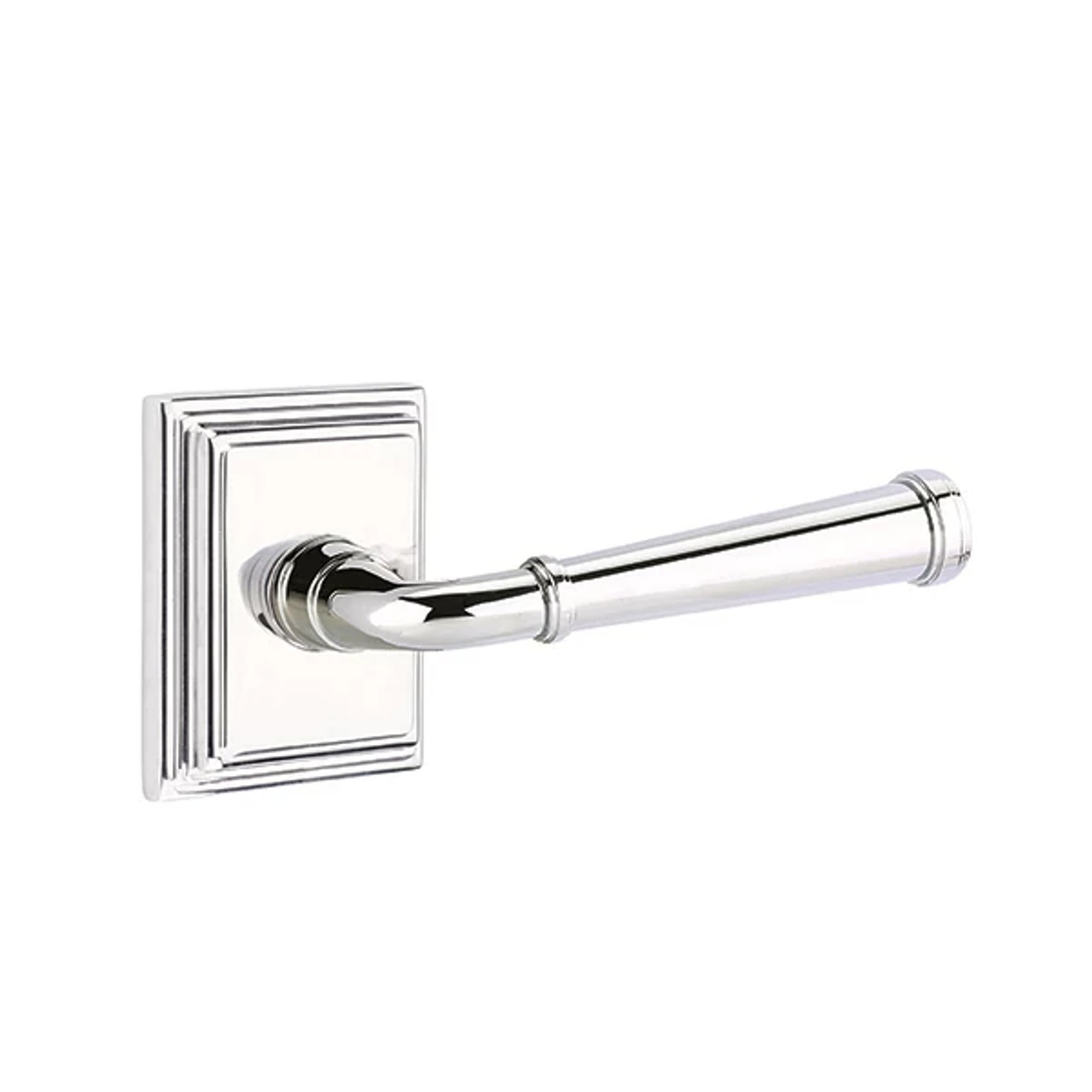 Emtek Merrimack Lever with Wilshire Rosette in Polished Chrome