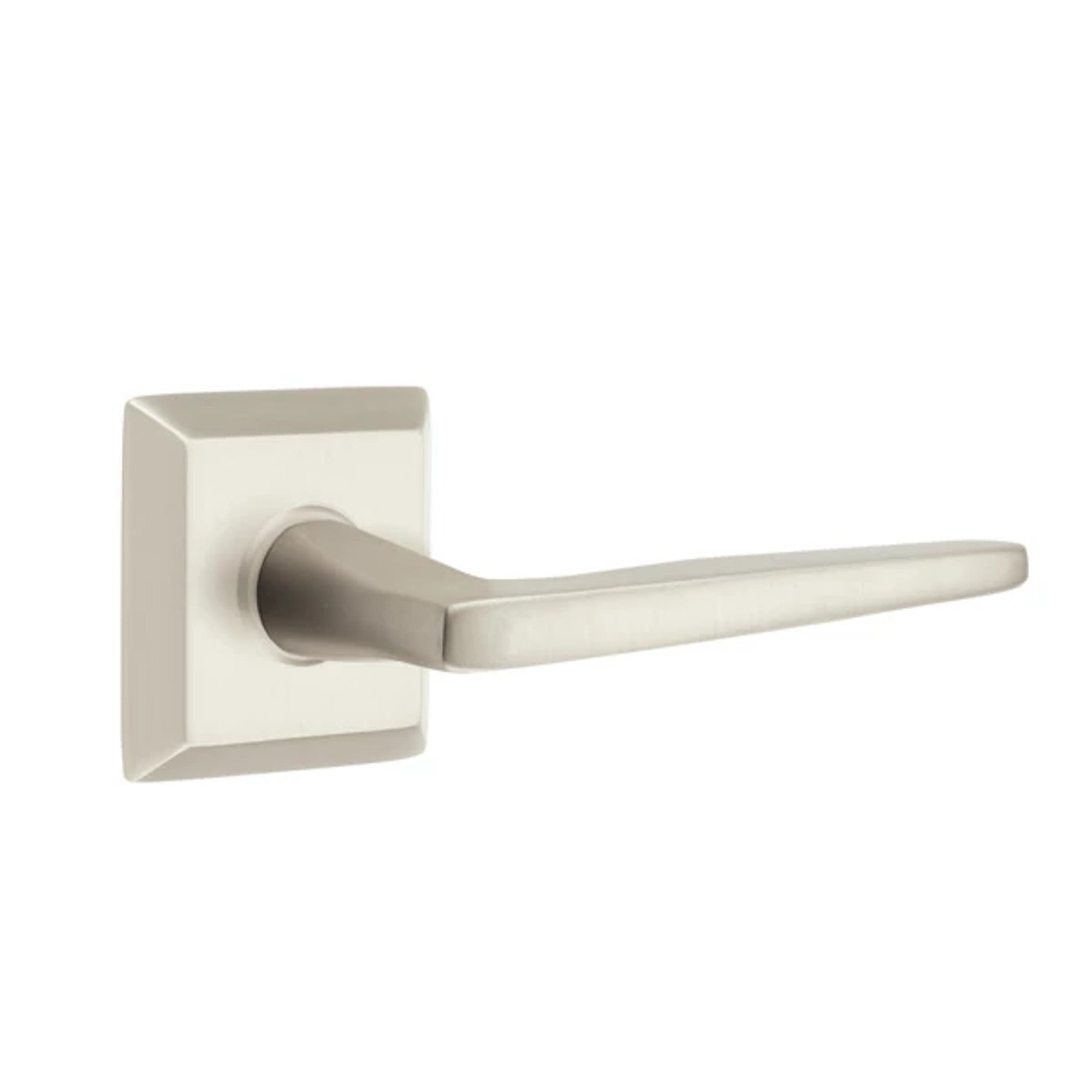 Emtek Hermes Lever with Quincy Rosette in Satin Nickel