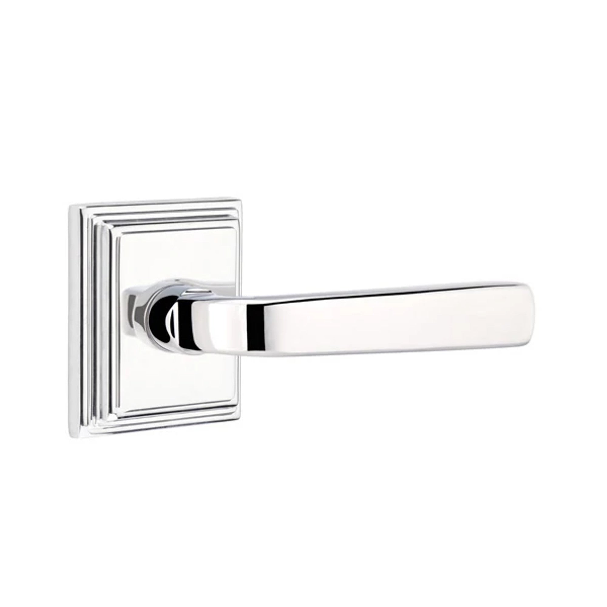 Emtek Sion Lever with Wilshire Rosette in Polished Chrome
