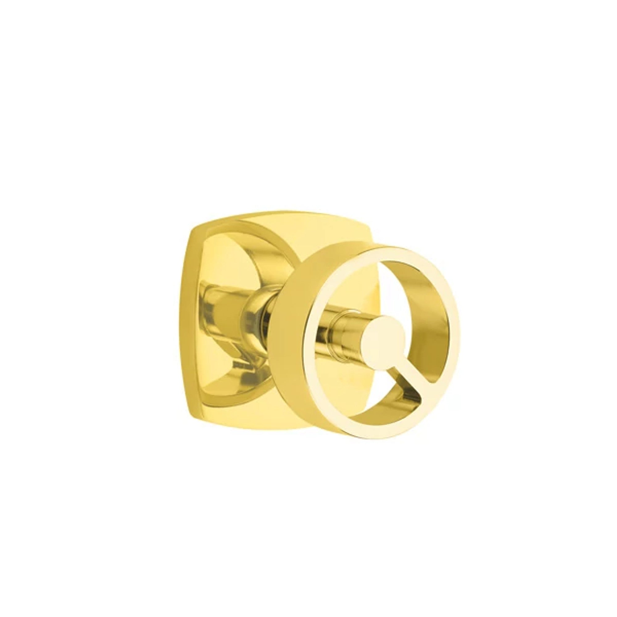 Emtek Spoke Knob with Urban Modern Rosette in Unlacquered Brass