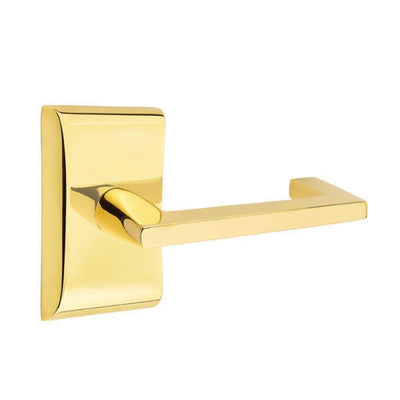 Emtek Argos Lever with Neos Rosette in Unlacquered Brass