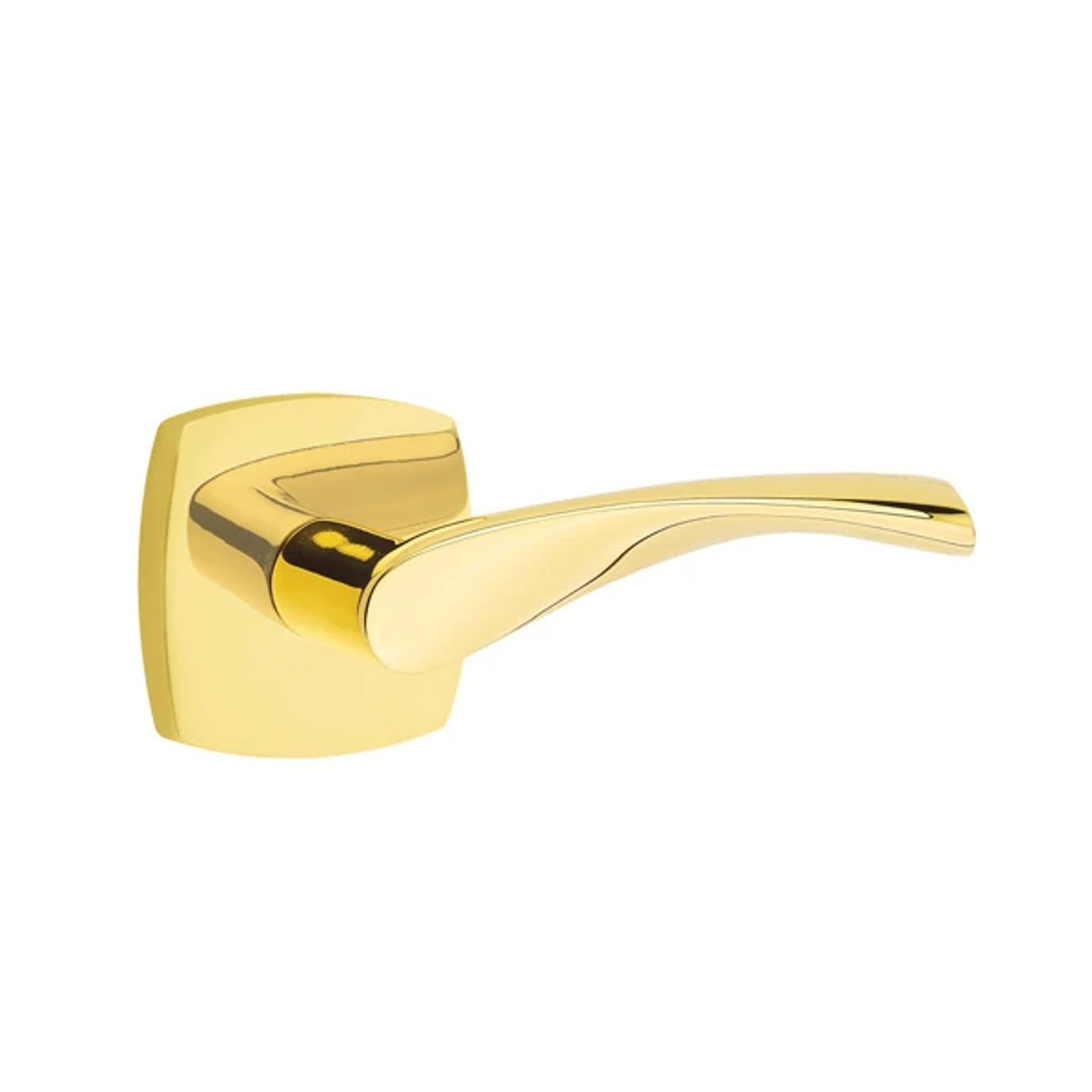 Emtek Triton Lever with Urban Modern Rosette in Unlacquered Brass