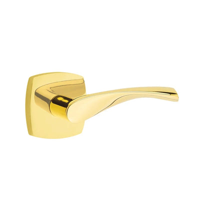 Emtek Triton Lever with Urban Modern Rosette in Unlacquered Brass