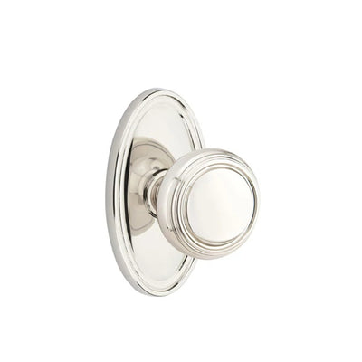 Emtek Norwich Knob with Oval Rosette in Polished Nickel