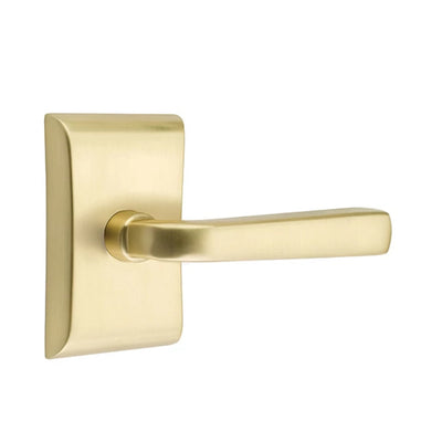 Emtek Sion Lever with Neos Rosette in Satin Brass