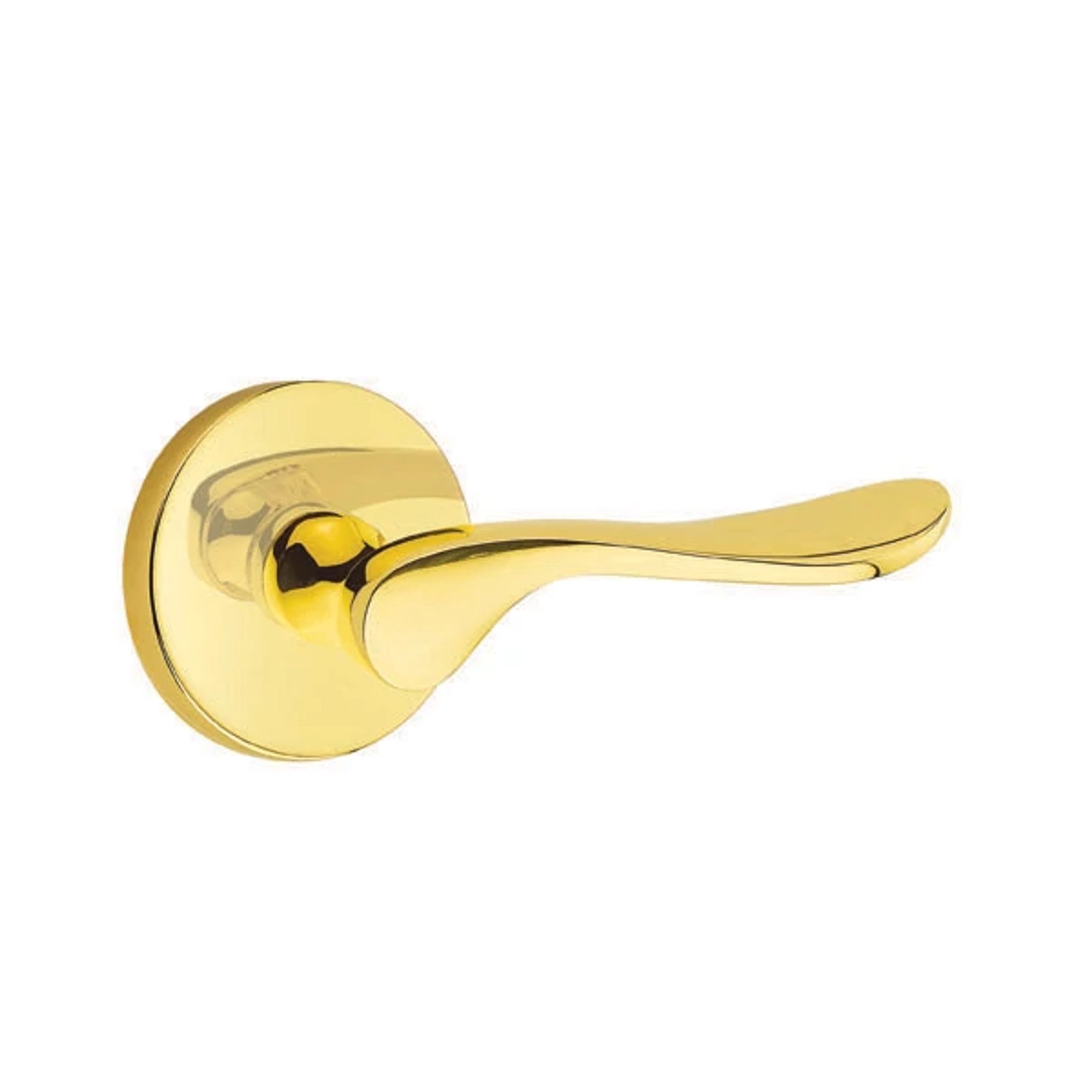 Emtek Luzern Lever with Disk Rosette in Unlacquered Brass