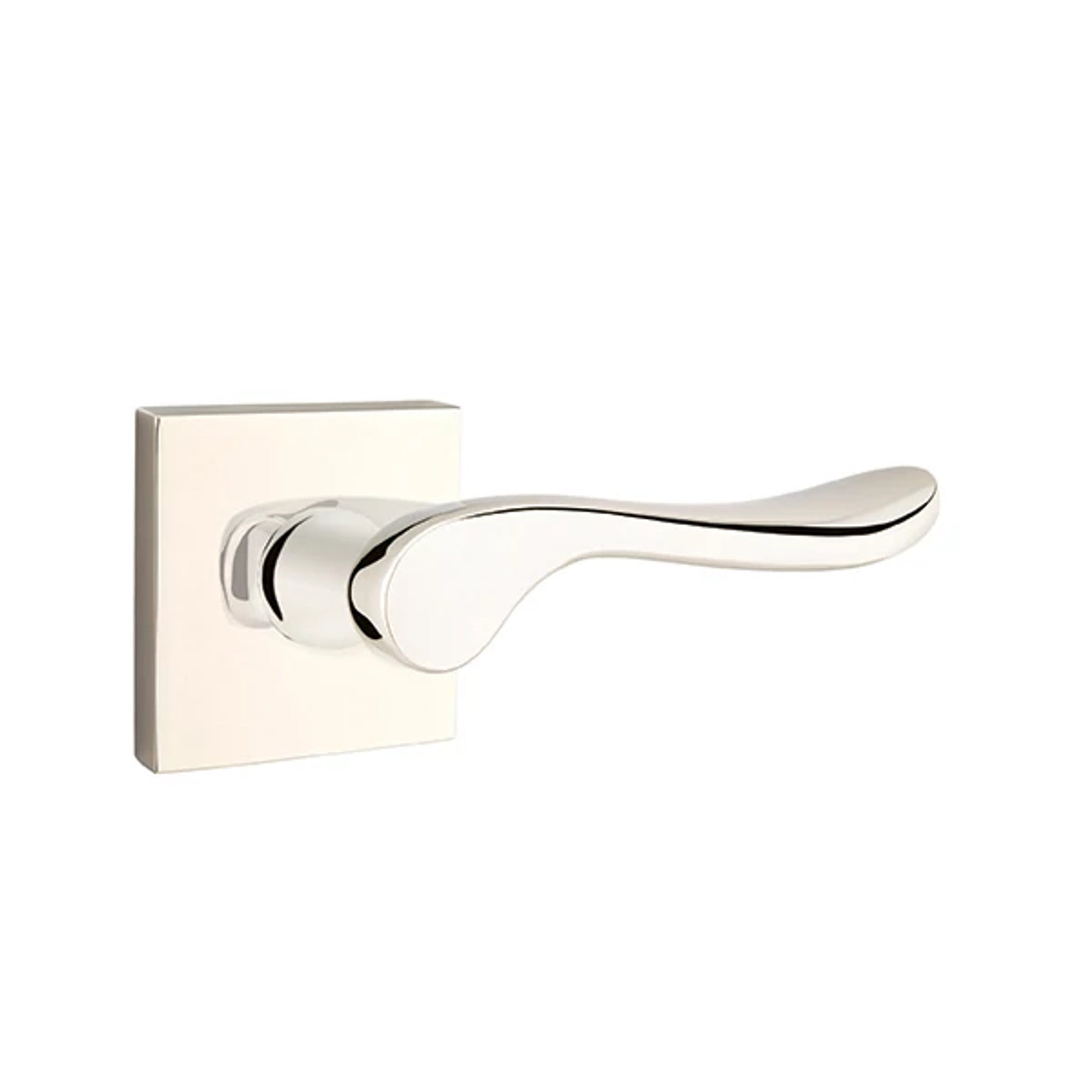Emtek Luzern Lever with Square Rosette in Polished Nickel