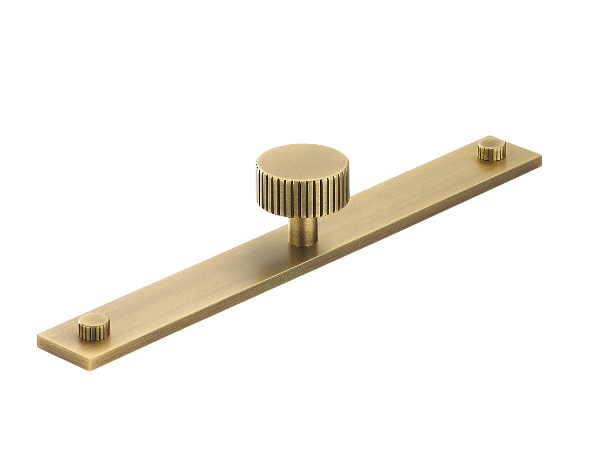 Armac Martin MIX Straight Knurled Cabinet Knob & Backplate