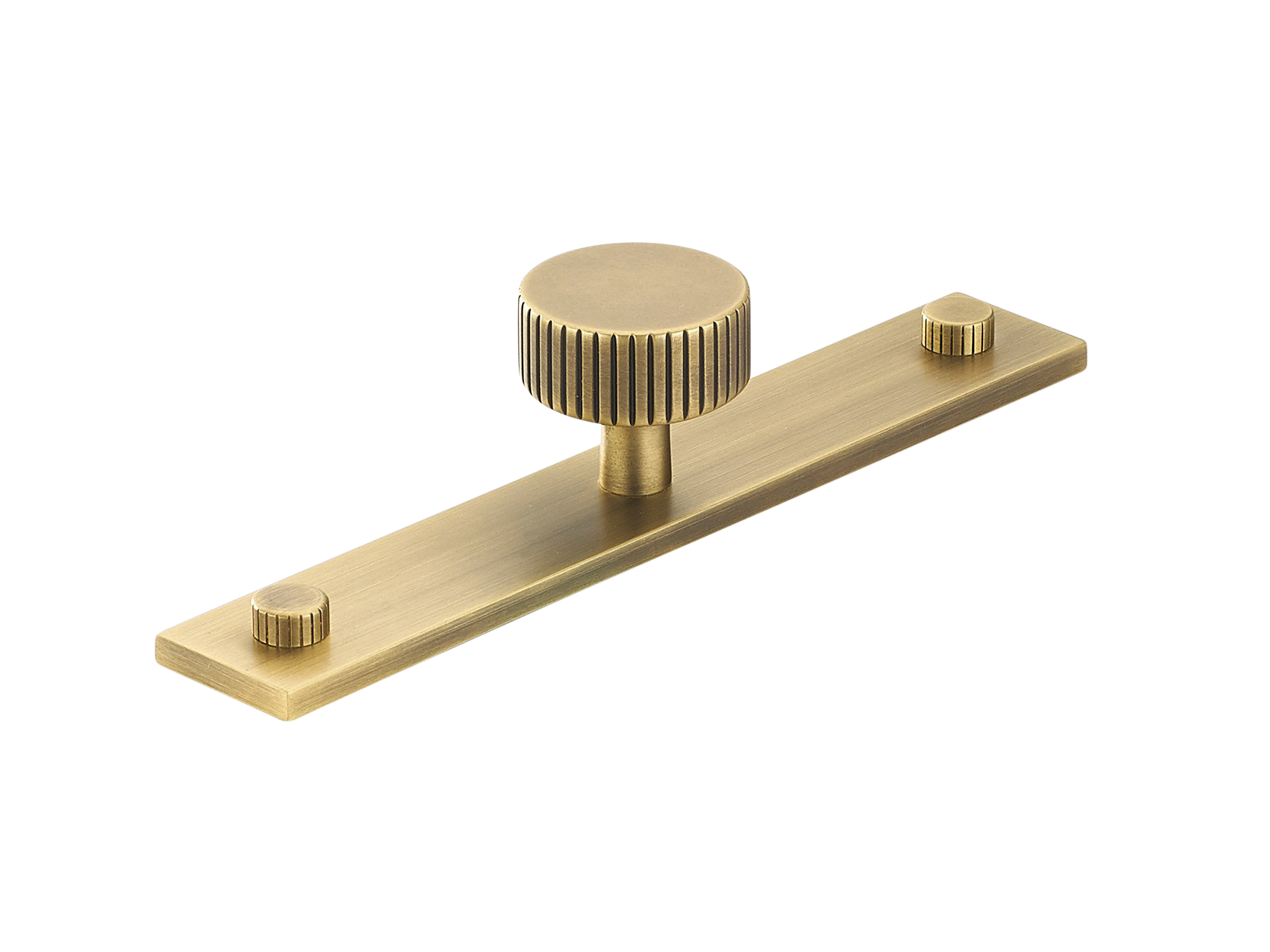 Armac Martin MIX Straight Knurled Cabinet Knob & Backplate