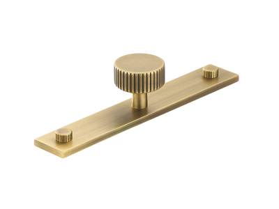 Armac Martin MIX Straight Knurled Cabinet Knob & Backplate
