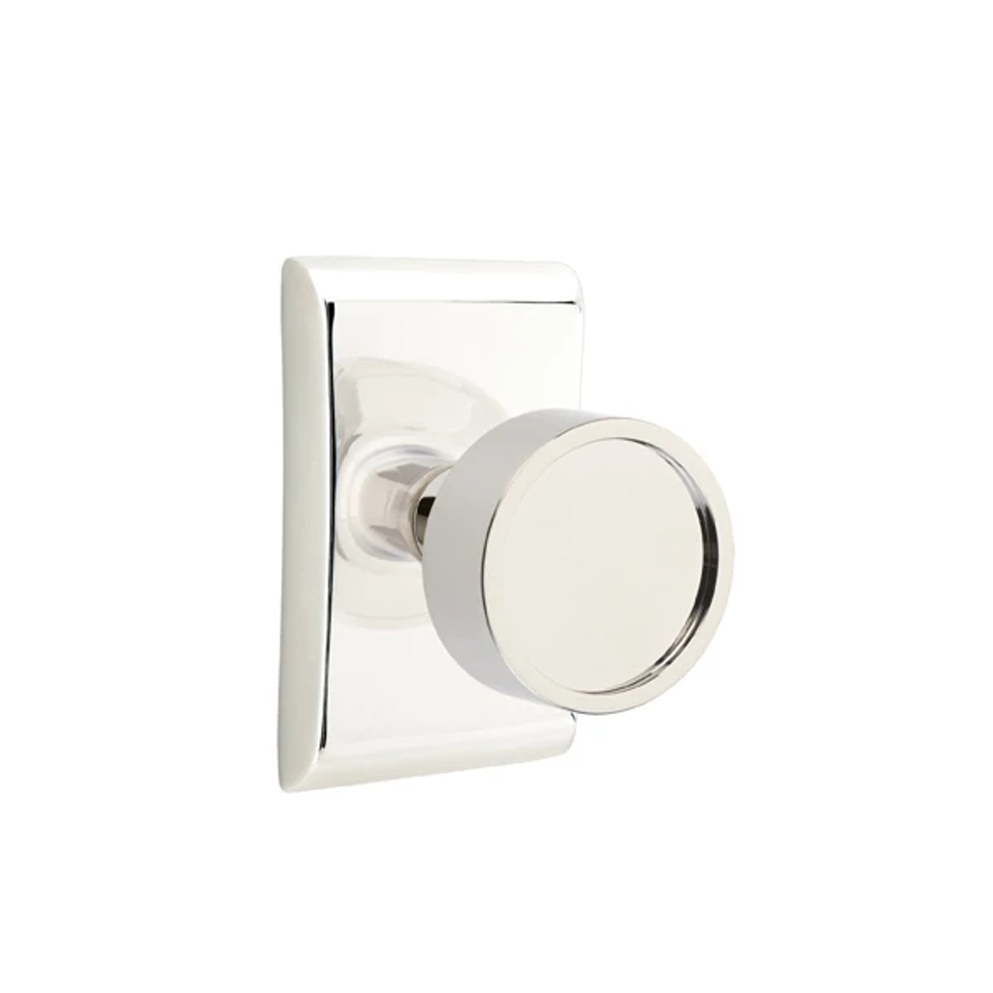 Emtek Verve Knob with Neos Rosette in Polished Nickel