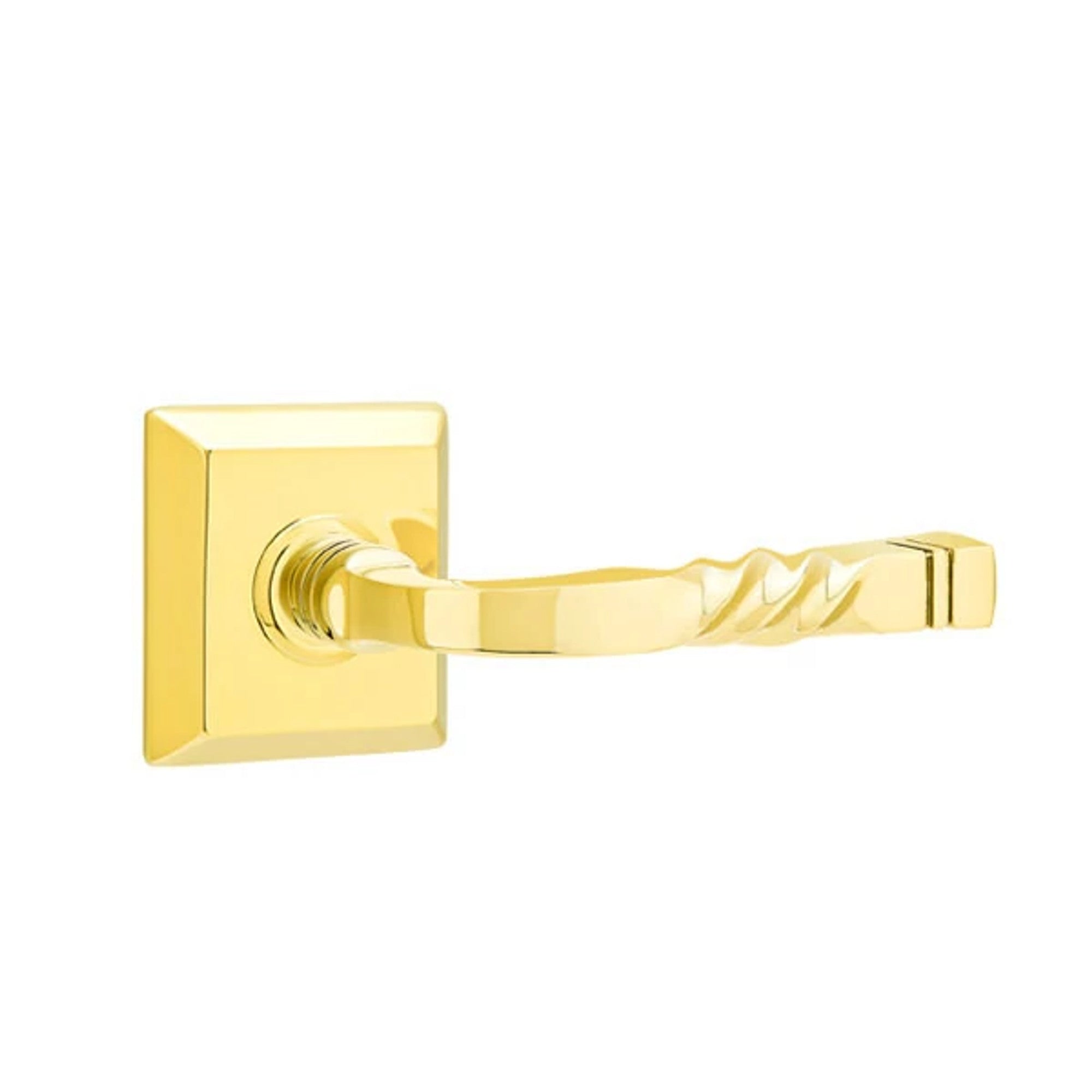 Emtek Santa Fe Lever with Quincy Rosette in Polished Brass