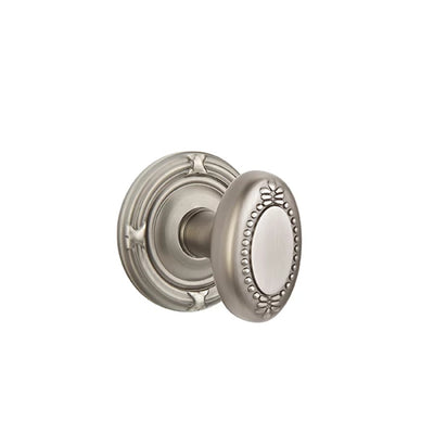 Emtek Belmont Knob with Ribbon & Reed Rosette in Pewter