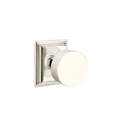 Emtek Round Knob with Wilshire Rosette in Polished Nickel