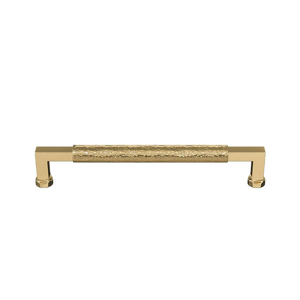 Ashley Norton V1317 Hammered Bauhaus Appliance Pull in Unlacquered Brass