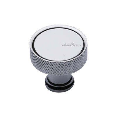 Ashley Norton MT4648 Blackburn Knurled Cabinet Knob in Polished Chrome