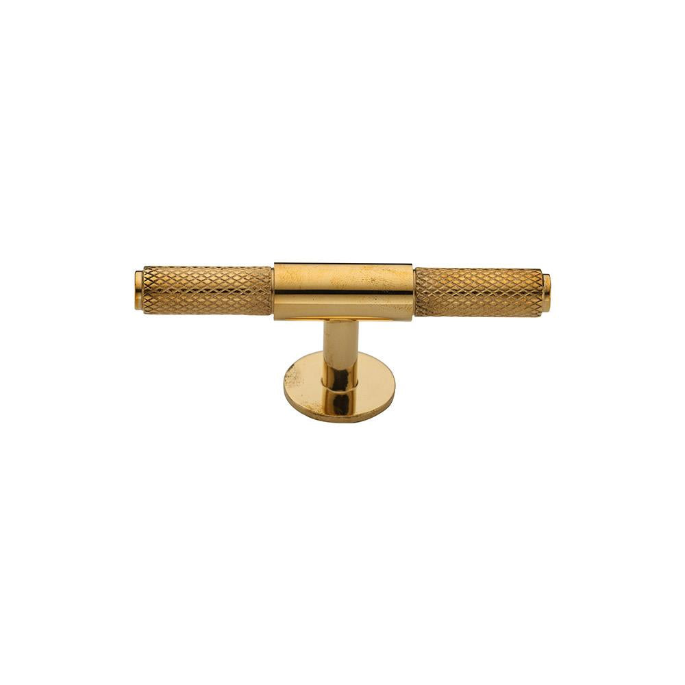 Ashley Norton MT4463 Knurled T-Pull Cabinet Knob in Unlacquered Brass