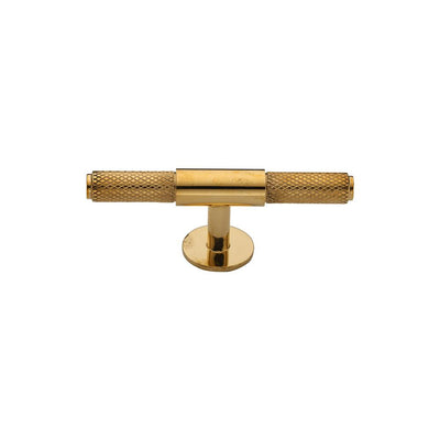 Ashley Norton MT4463 Knurled T-Pull Cabinet Knob in Unlacquered Brass