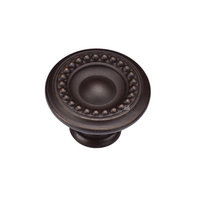 Ashley Norton MB4404 Beaded Round Knob in Lacquered Bronze