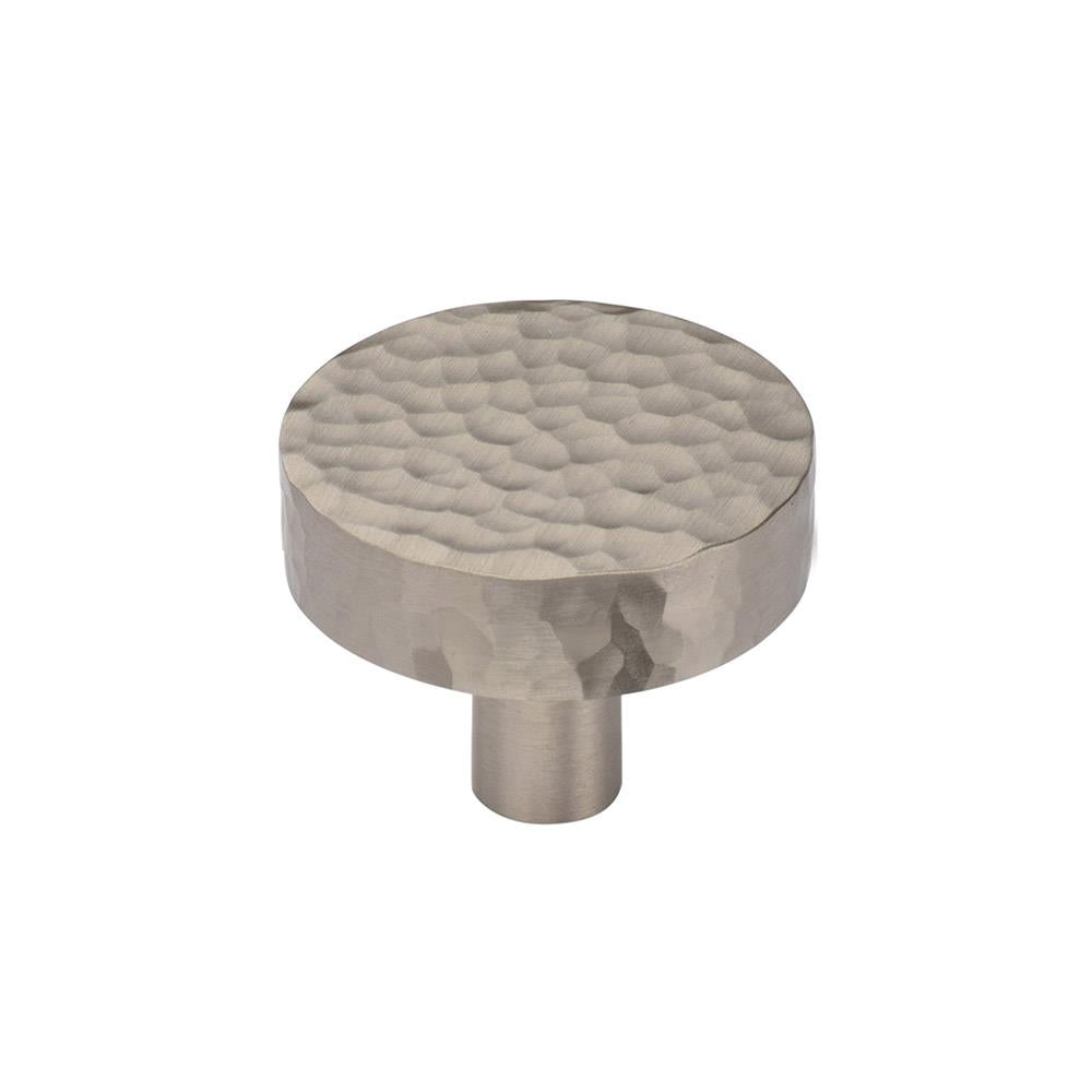 Ashley Norton MK3880 Hammered Disc Knob in Satin Nickel