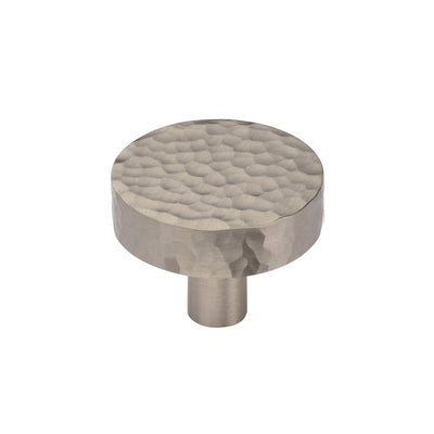 Ashley Norton MK3880 Hammered Disc Knob in Satin Nickel