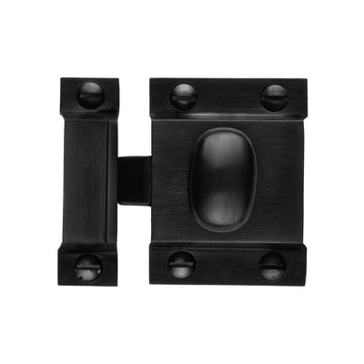 Ashley Norton MT1112-000 Oval Knob Cabinet Latch in Flat Black