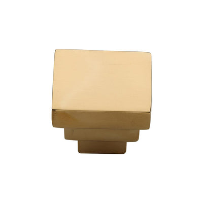 Ashley Norton MT3672 Square Stepped Knob in Unlacquered Brass