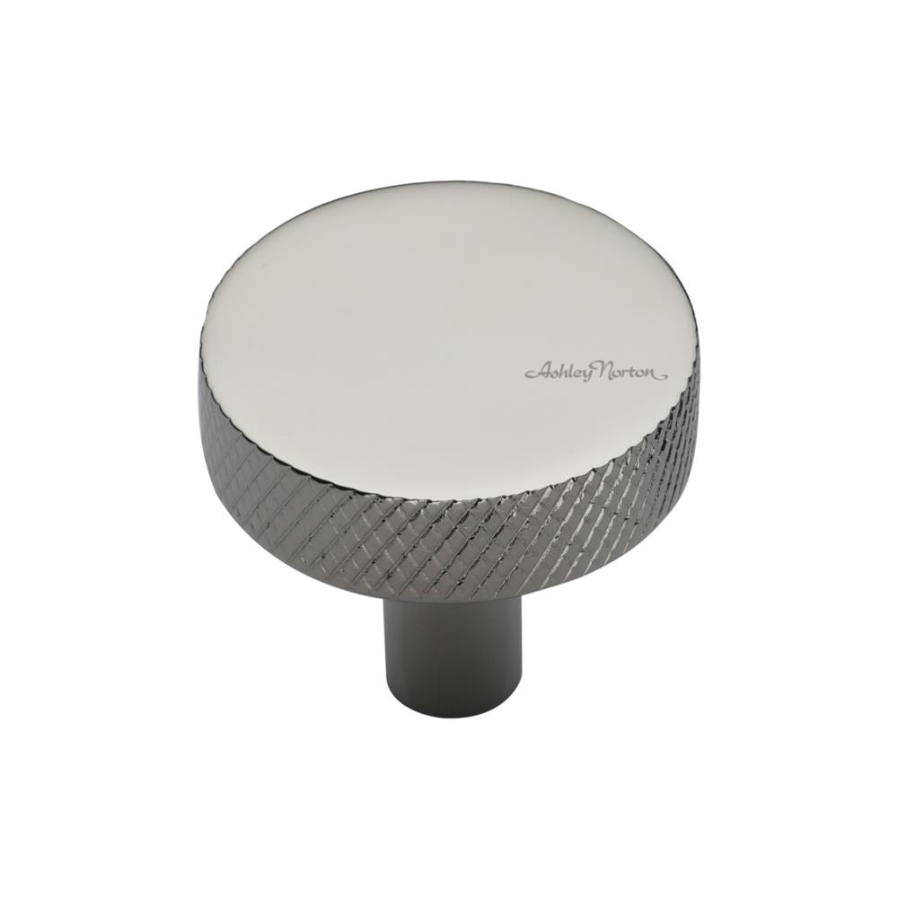 Ashley Norton MT3884 Knurled Helios Cabinet Knob in Polished Nickel