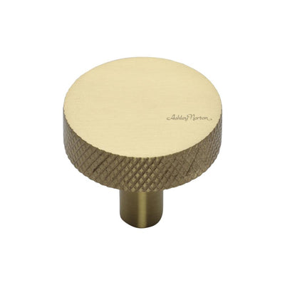 Ashley Norton MT3884 Knurled Helios Cabinet Knob in Satin Brass