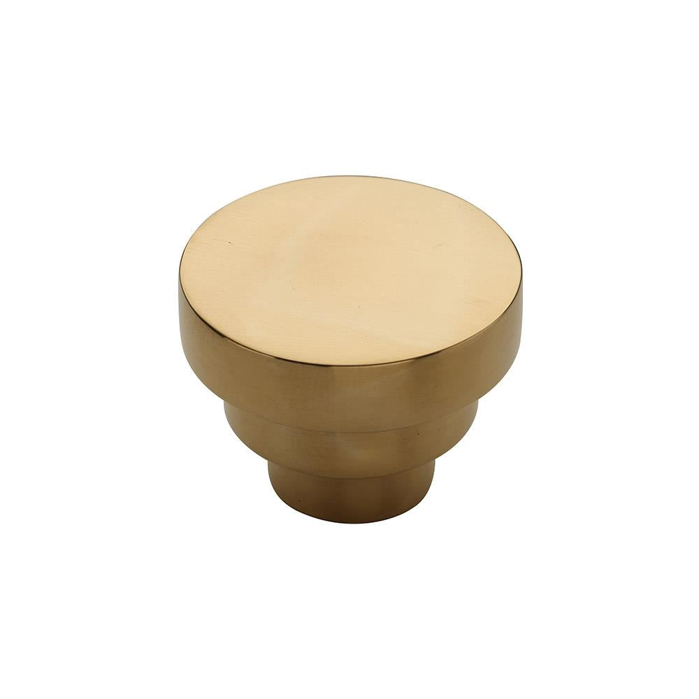 Ashley Norton MT3624 Round Stepped Knob in Unlacquered Brass