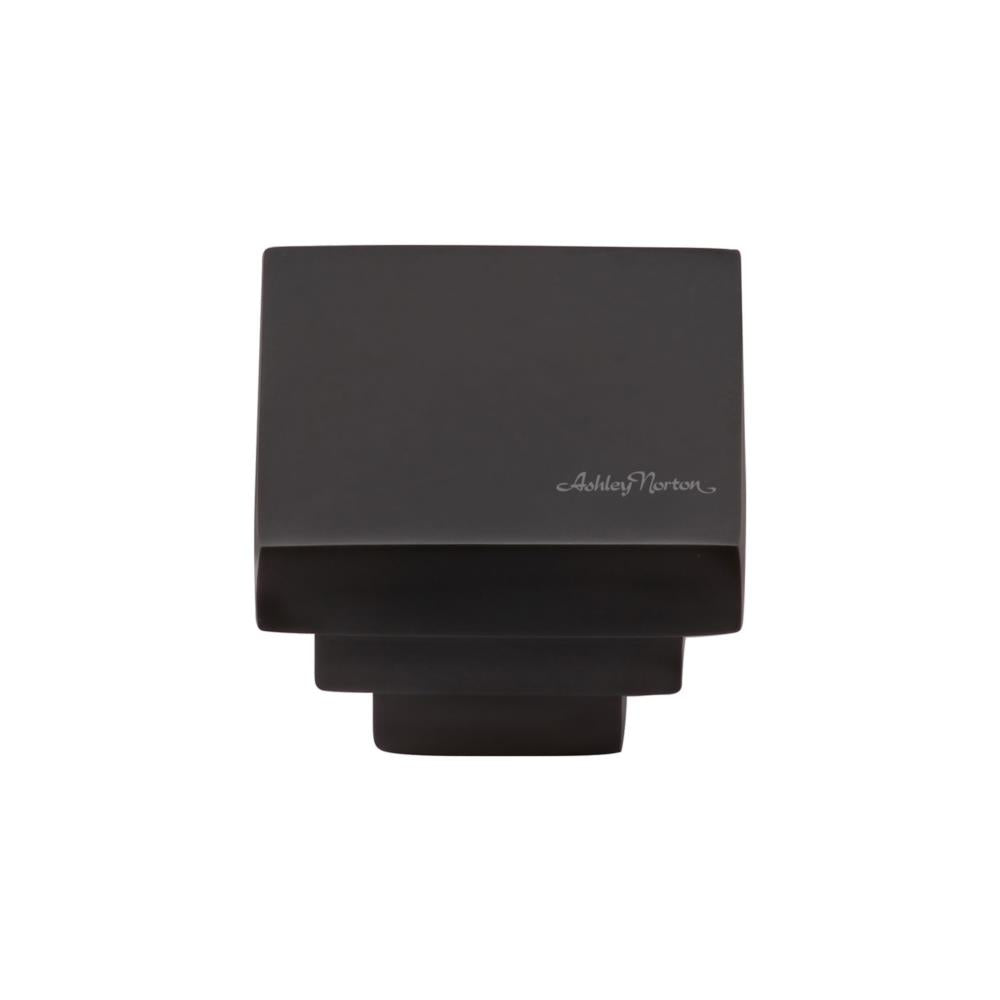 Ashley Norton MT3672 Square Stepped Knob in Flat Black