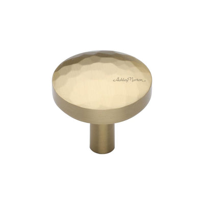 Ashley Norton MT3877 Tayo Hammered Cabinet Knob in Satin Brass