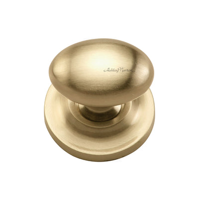 Ashley Norton MT0114 Egg Knob on Rose in Satin Brass