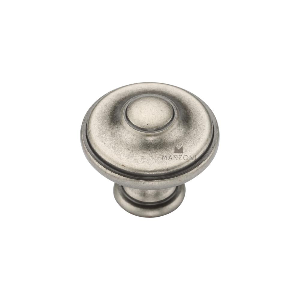 Ashley Norton MB4408 Domed Round Knob in Distressed Pewter
