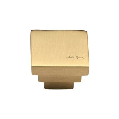 Ashley Norton MT3672 Square Stepped Knob in Satin Brass