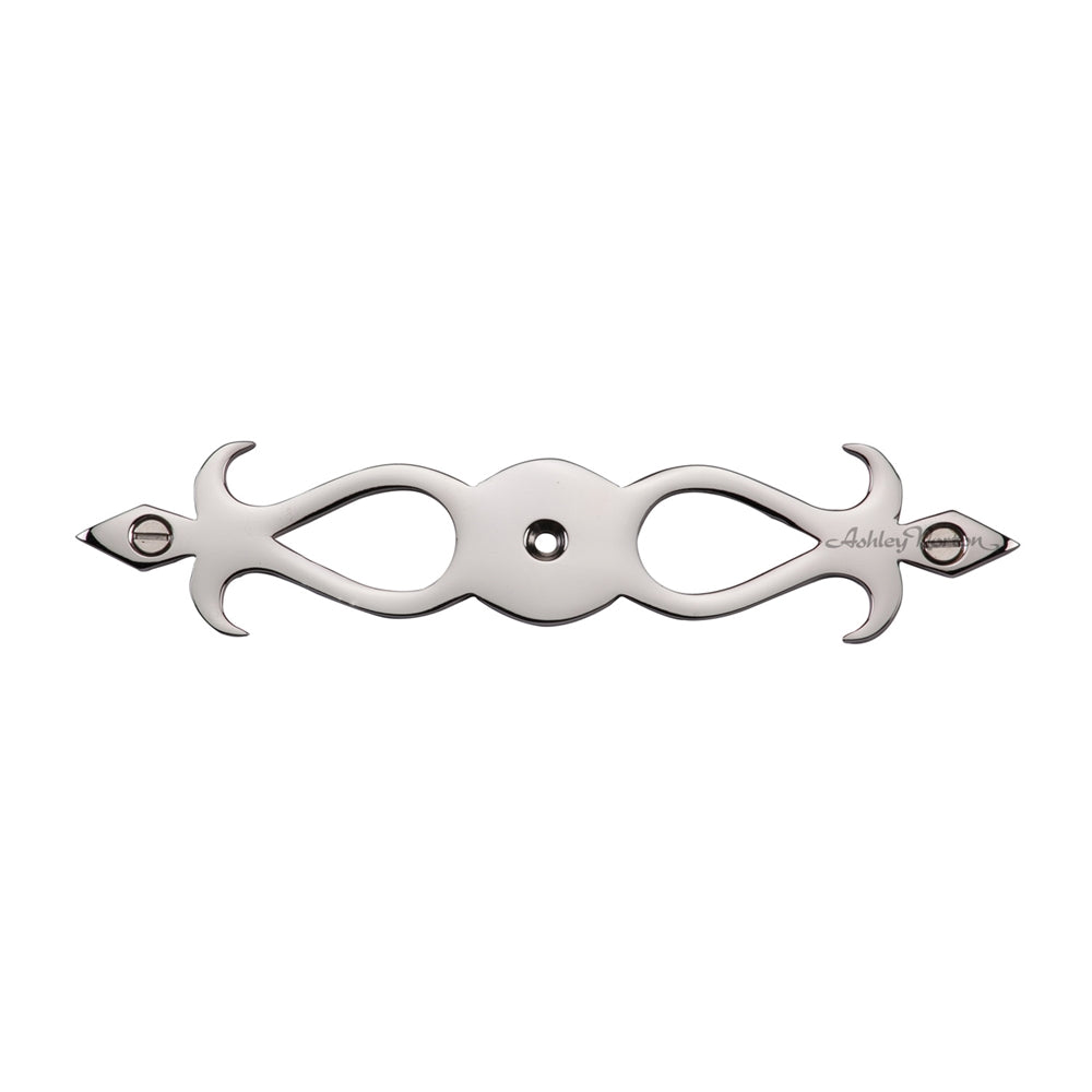 Ashley Norton MT42FL Fleur-de-Lis Backplate in Polished Nickel