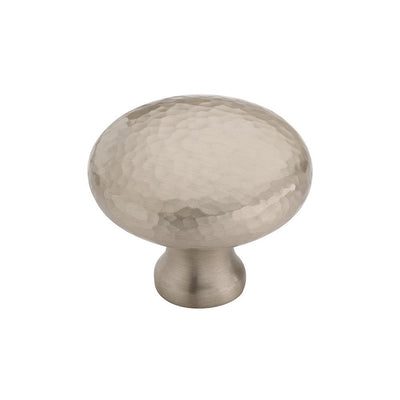 Ashley Norton MK0117 Hammered Round Cabinet Knob in Satin Nickel