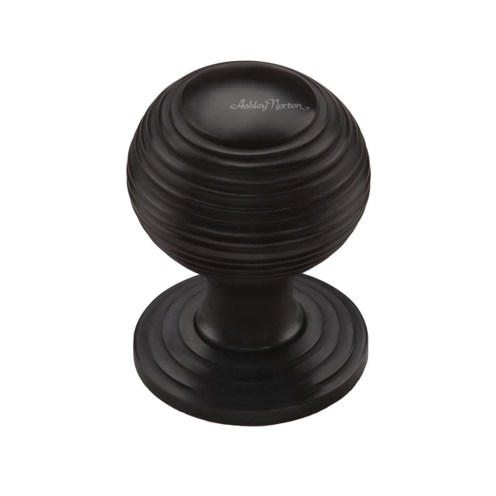 Ashley Norton MT0973 Reeded Cabinet Knob in Flat Black
