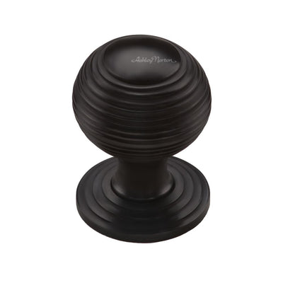 Ashley Norton MT0973 Reeded Cabinet Knob in Flat Black