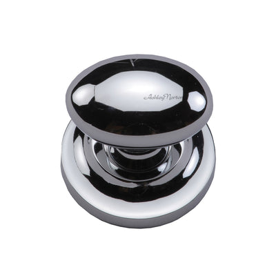 Ashley Norton MT0114 Egg Knob on Rose in Polished Chrome
