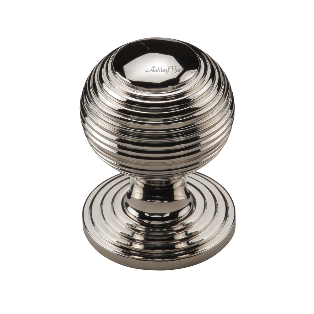 Ashley Norton MT0973 Reeded Cabinet Knob in Polished Nickel